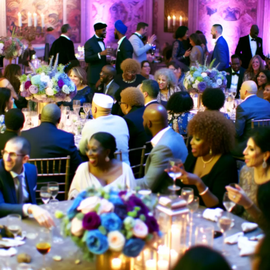 Elegánsan feldíszített rendezvényasztal virágdekorációval.